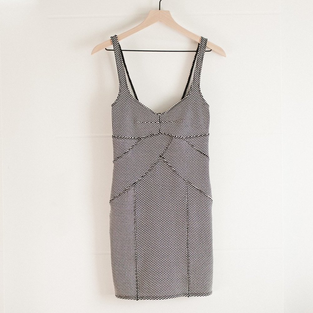 Free People White Black Polka Dot Dress Small